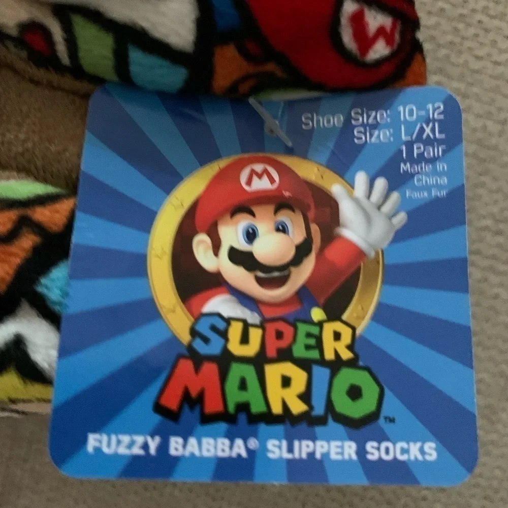 Super Mario Fuzzy Babba Slipper Socks
